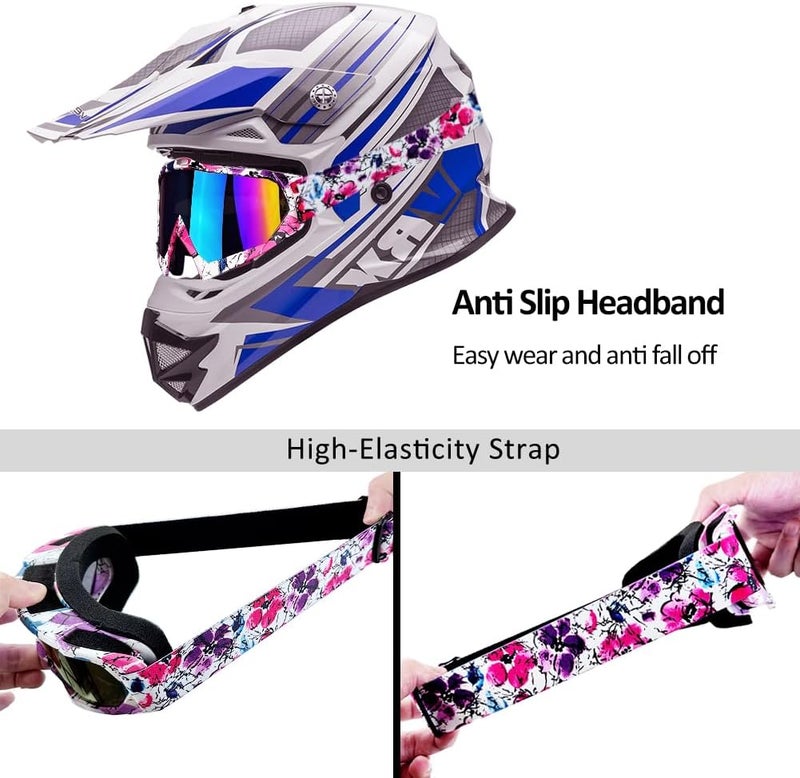 4-FQ Motocross Goggles ATV DirtBike Riding Racing Eyewear Windproof Glasses, Eye Protection Safety Goggles for Youth Men & Women, UV400 Anti-Fog Scratch Impact Resistant - Image 5